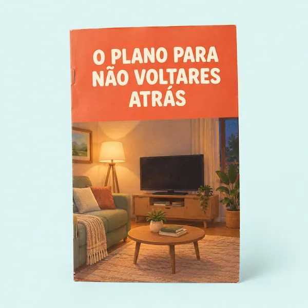 Mockup do plano de 3 dias para não voltar atrás depois de desligar o ecrã