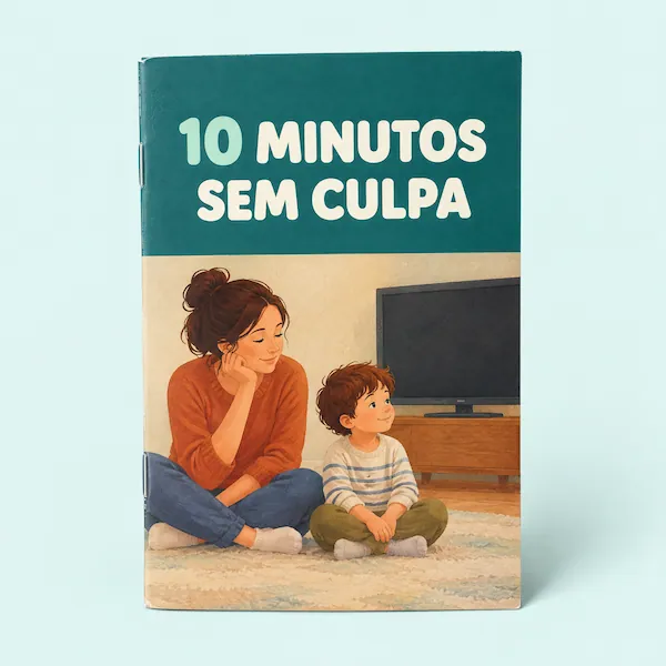 Mockup do manual para estares com a criança sem culpa